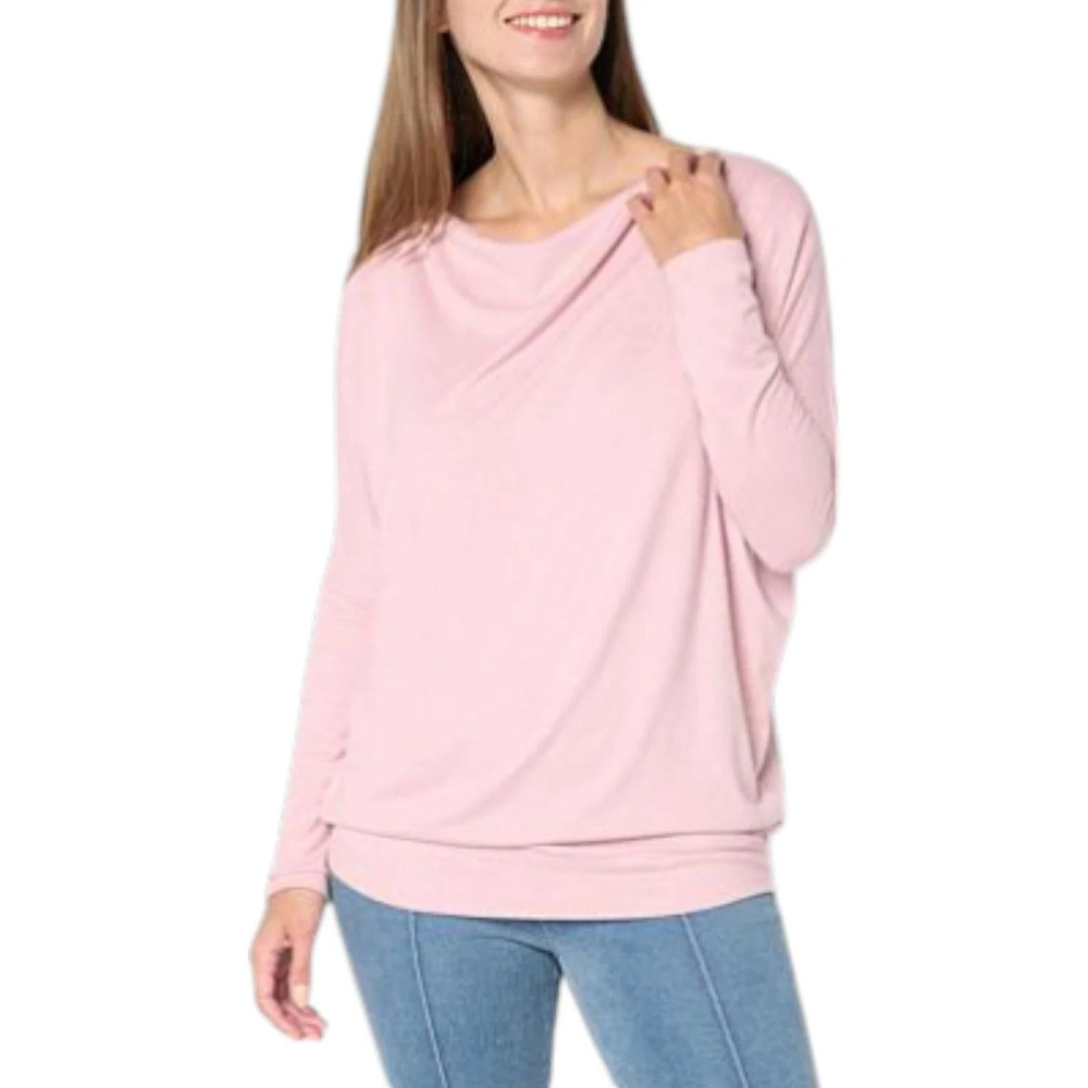 Comfort Code Women's So Soft Sweater Knit Draped Tunic Mauve Haze - Regular